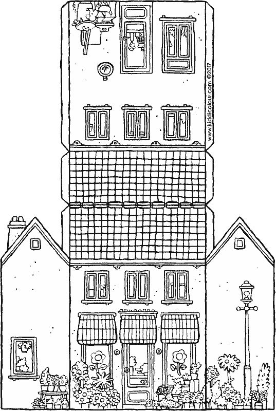 Bãtiments types colouring pages