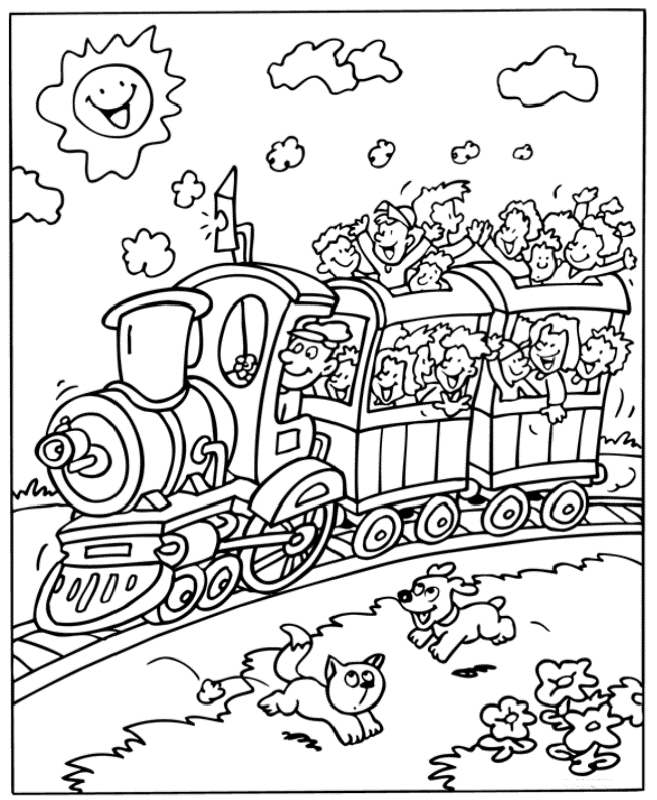 Free printable train coloring pages for kids