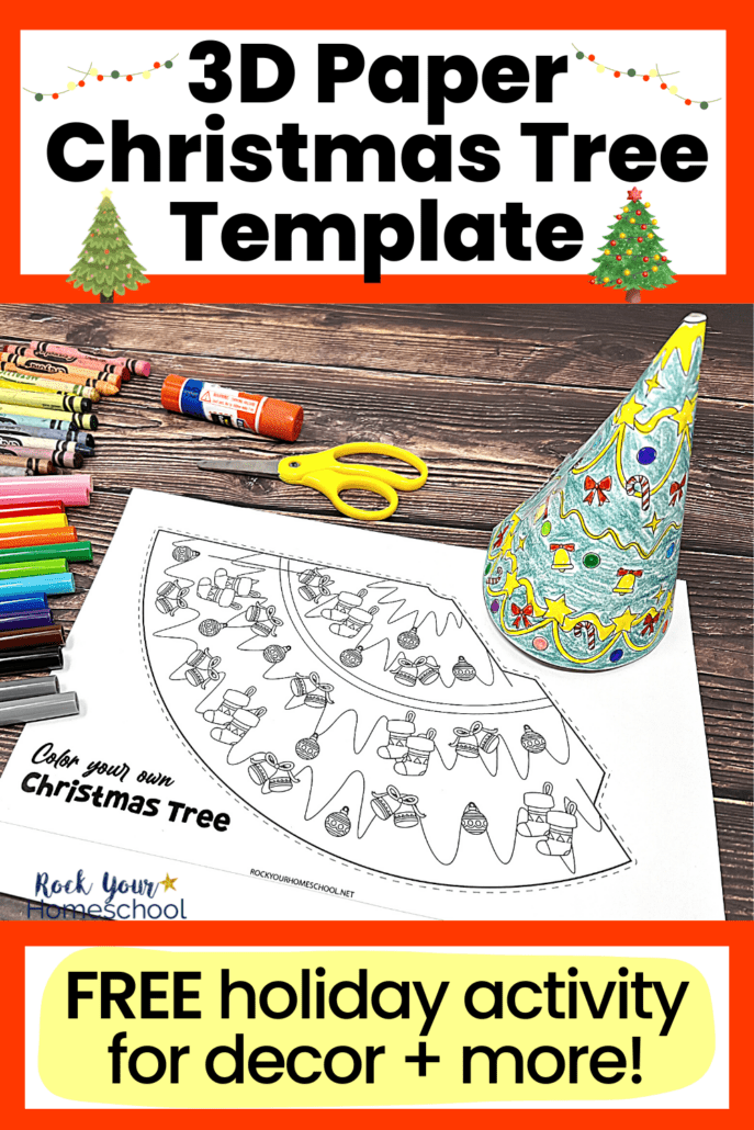 Printable d christmas tree template for diy holiday fun free