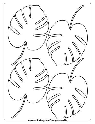 Tropical leaves template free printable papercraft templates