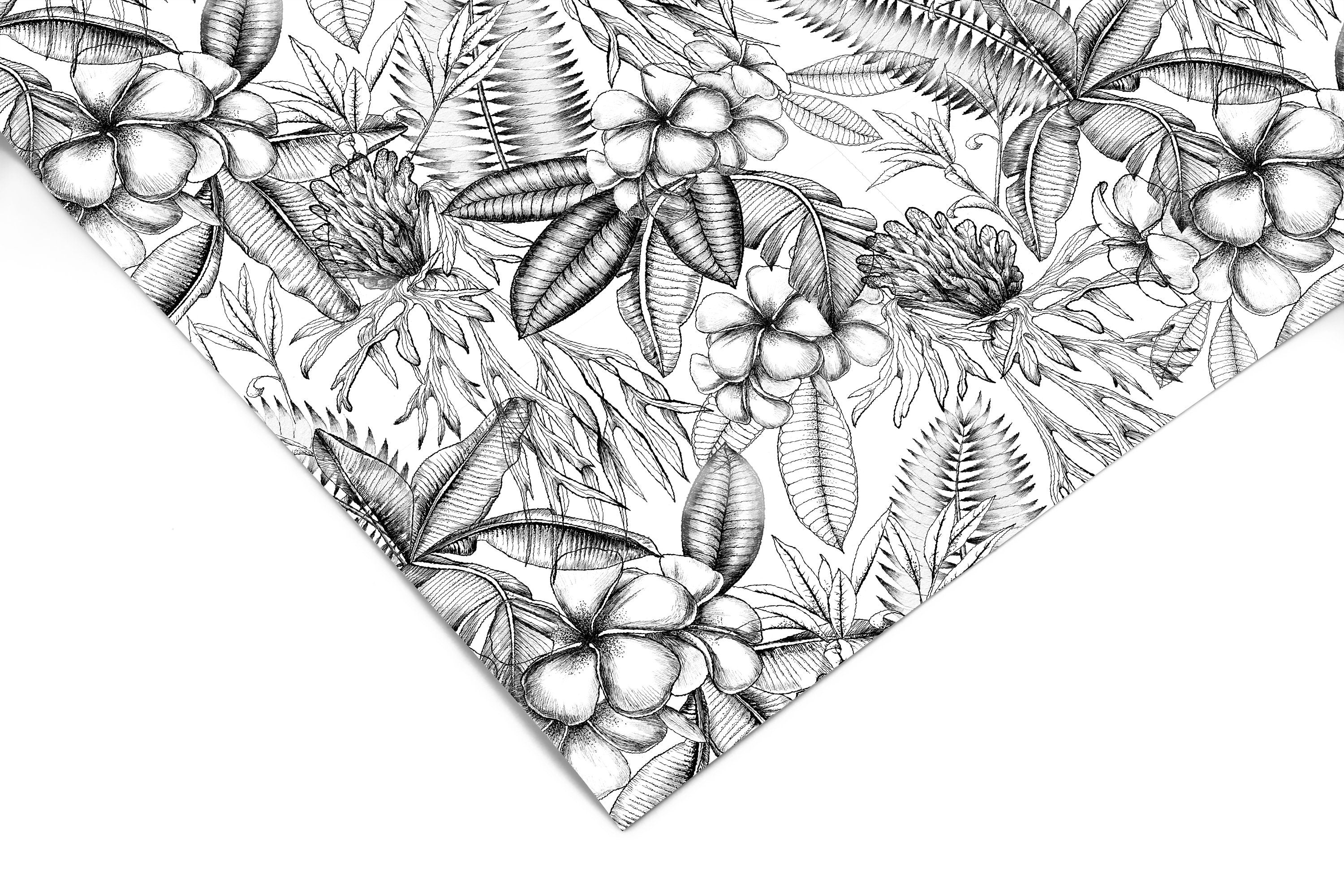 Black white tropical contact paper peel and stick wallpaper removable wallpaper shelf liner drawer liner peel and stick paper