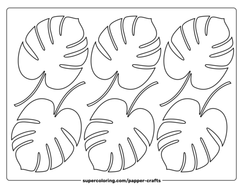 Tropical leaves template free printable papercraft templates