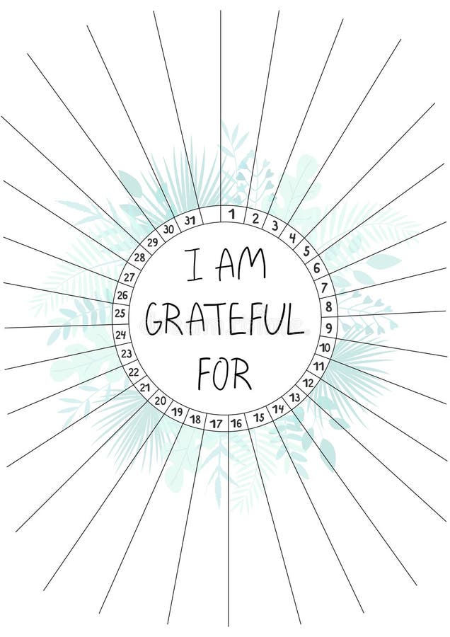 Gratitude log printable a paper sheet with blank lines to fill and tropical leaves stock vector
