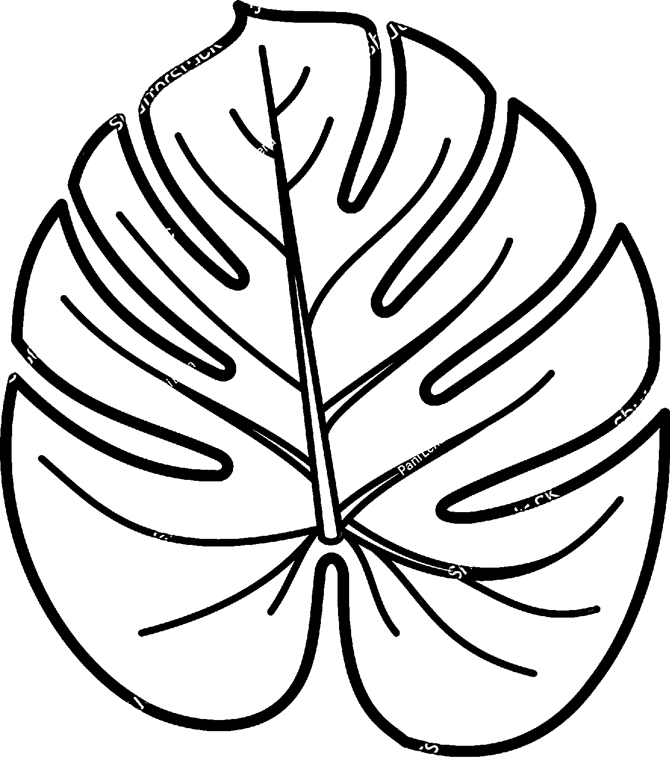 Tropical leaf coloring page