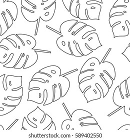 Seamless pattern tropical palm leaves vector stock vector royalty free