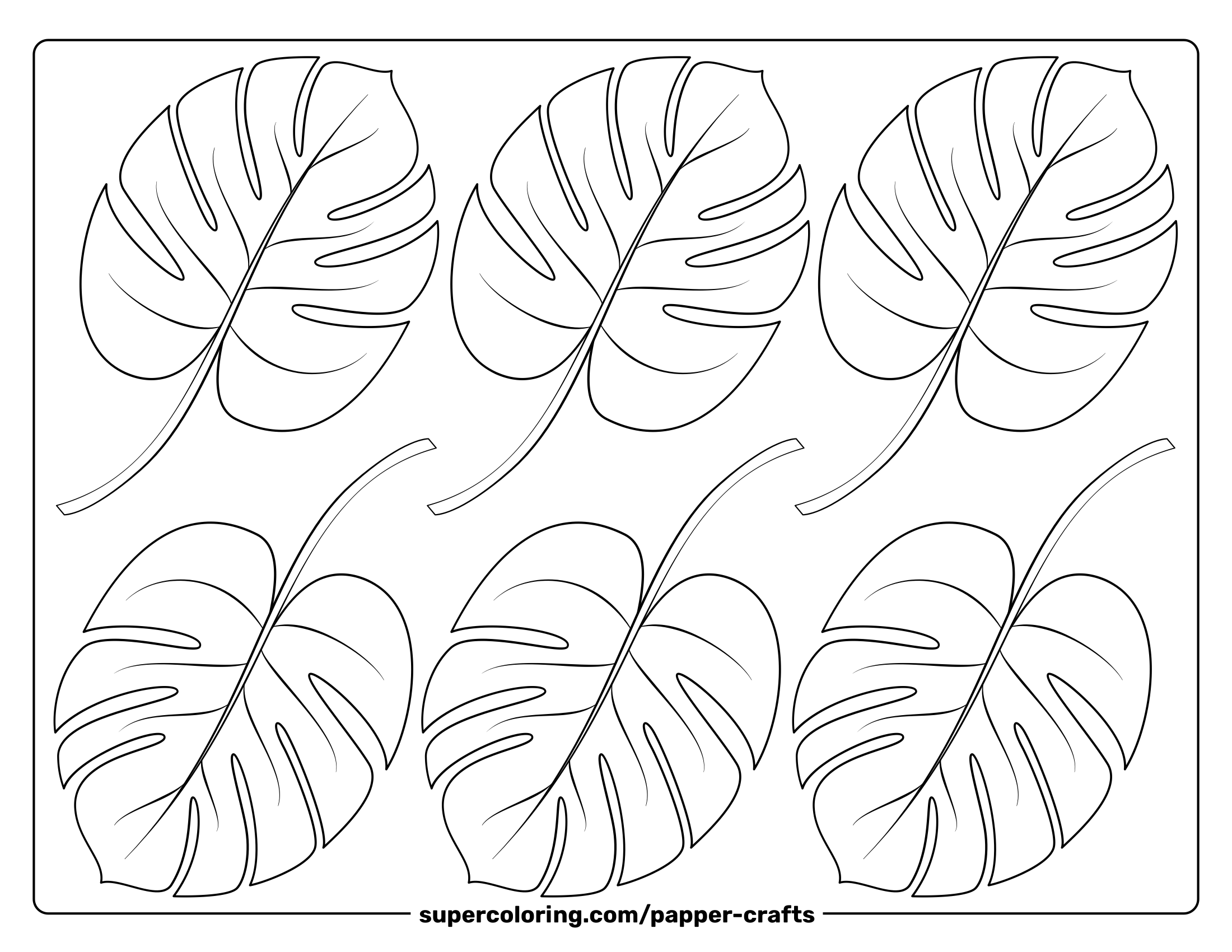Leaves of monstera template free printable papercraft templates