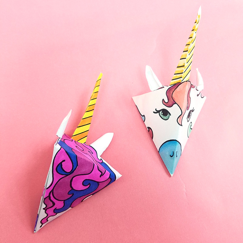 Unicorn paper craft template