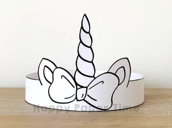Unicorn crown paper template