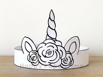 Unicorn crown paper template