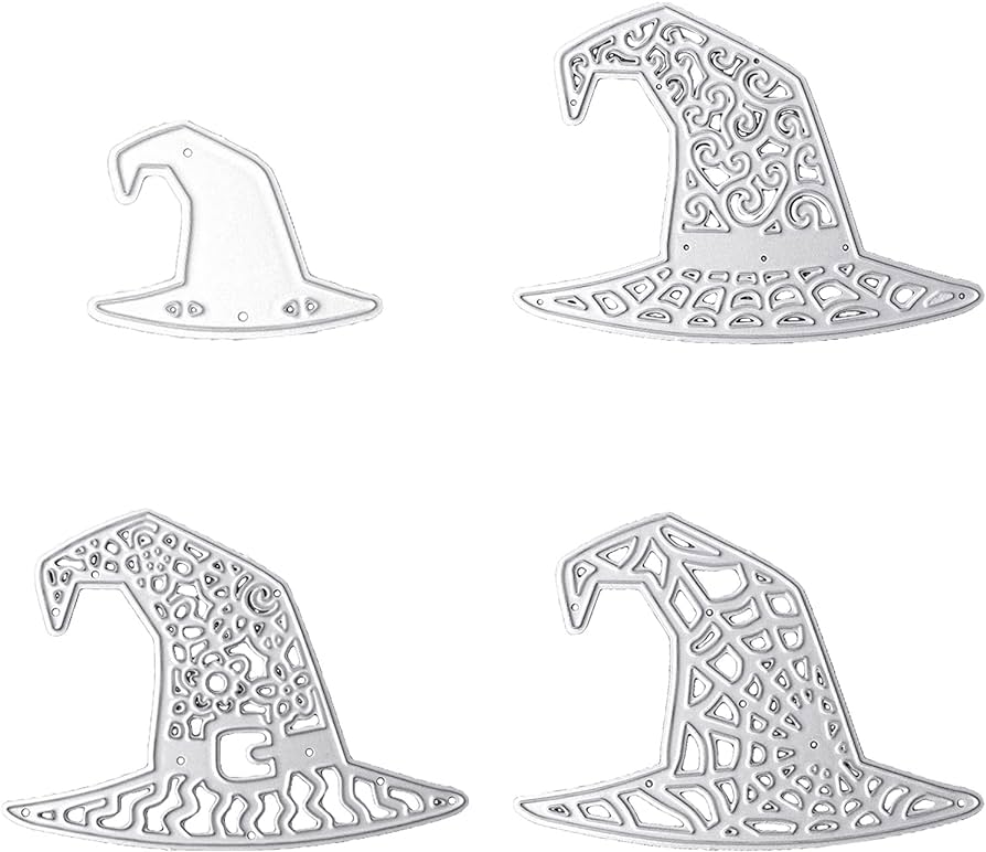 Metal witch hat cutting dies for diy scrapbooking album paper cards derative handmade crafts embossing die cuts witch hat carbon steel cutting dies and stamps for frame card making paper and photo