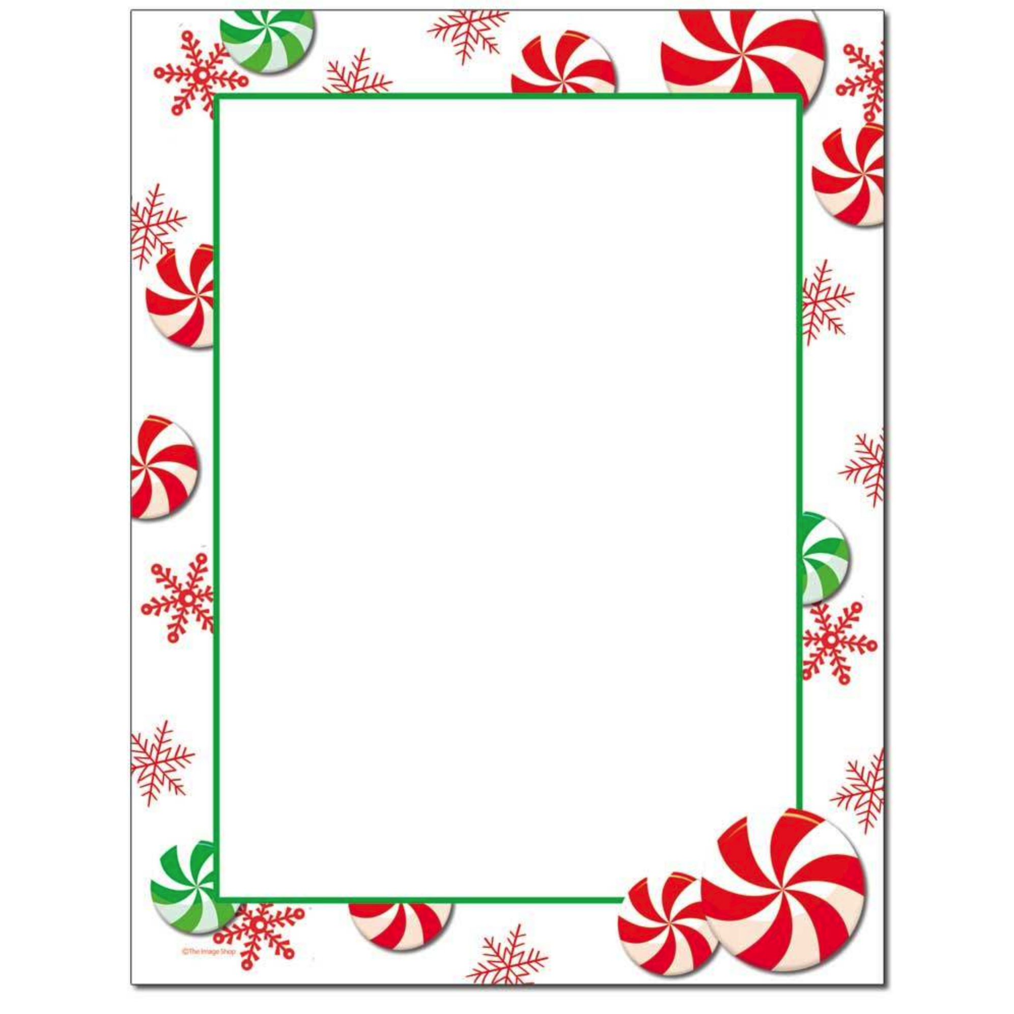 Peppermint candy white border christmas holiday paper your paper stop