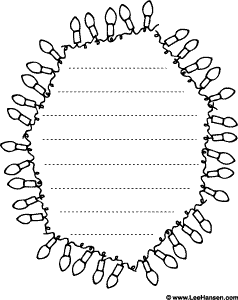 Christmas lights border paper with lines