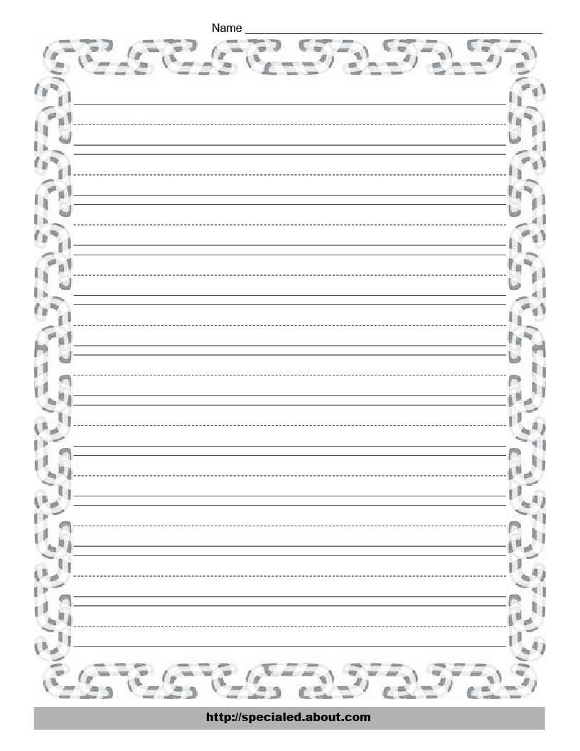 Christmas writing paper with decorative borders