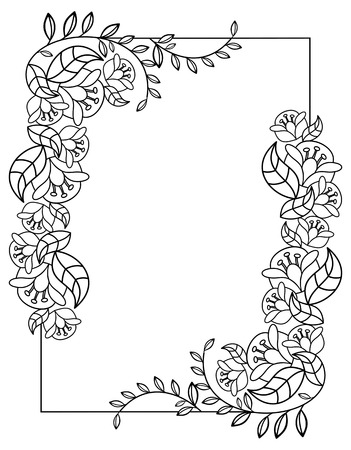 Floral border coloring page stock illustrations cliparts and royalty free floral border coloring page vectors