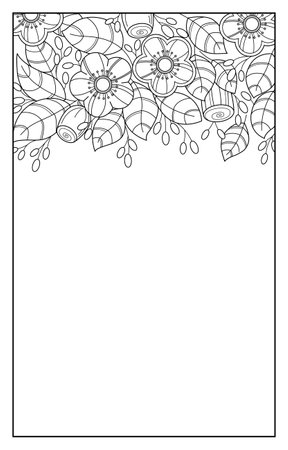 Floral border coloring page stock photos and images
