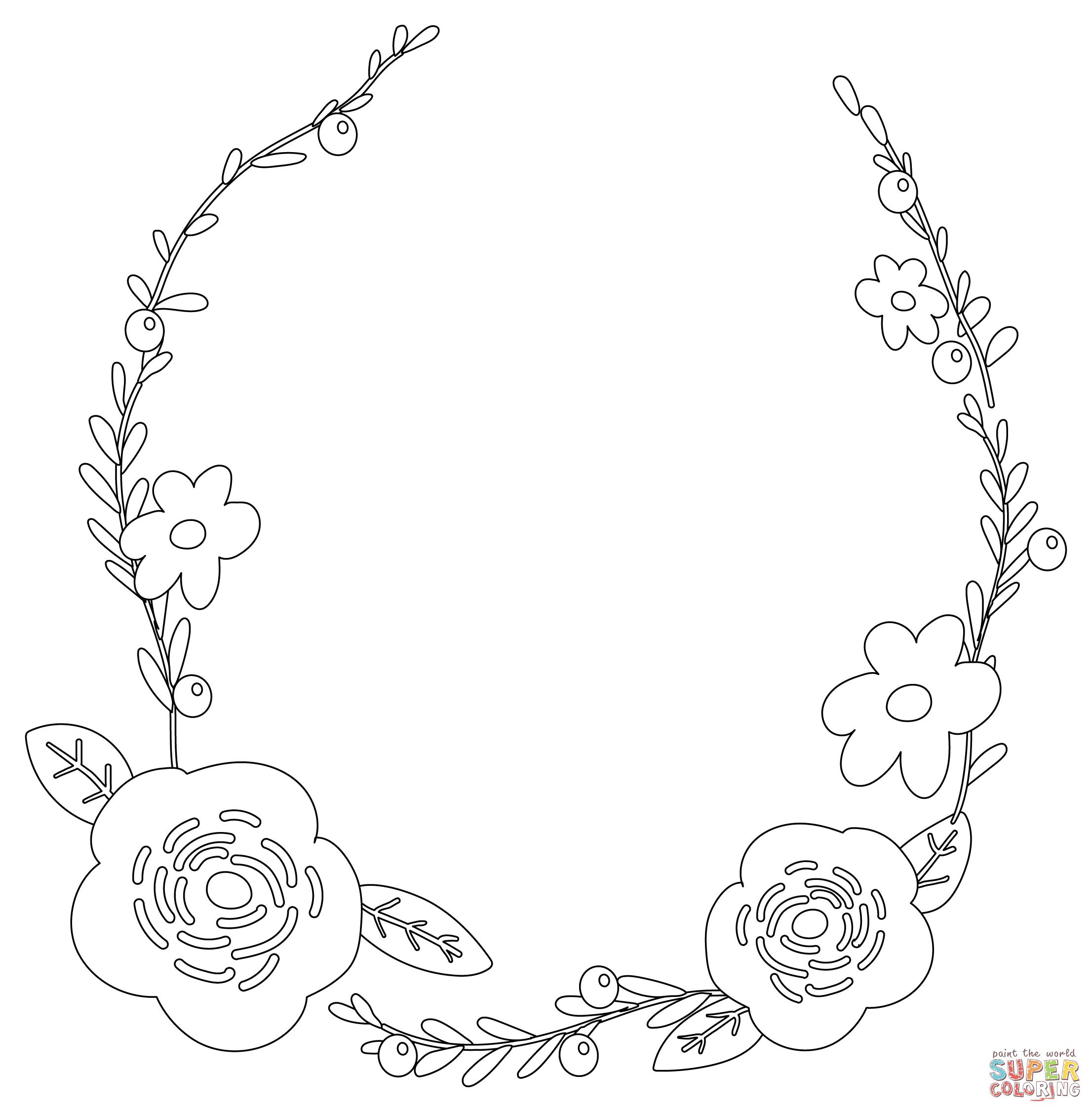 Floral border coloring page free printable coloring pages
