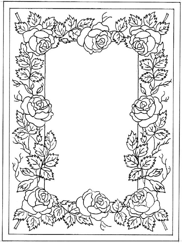 T t rose border coloring pages paper embroidery embroidery patterns