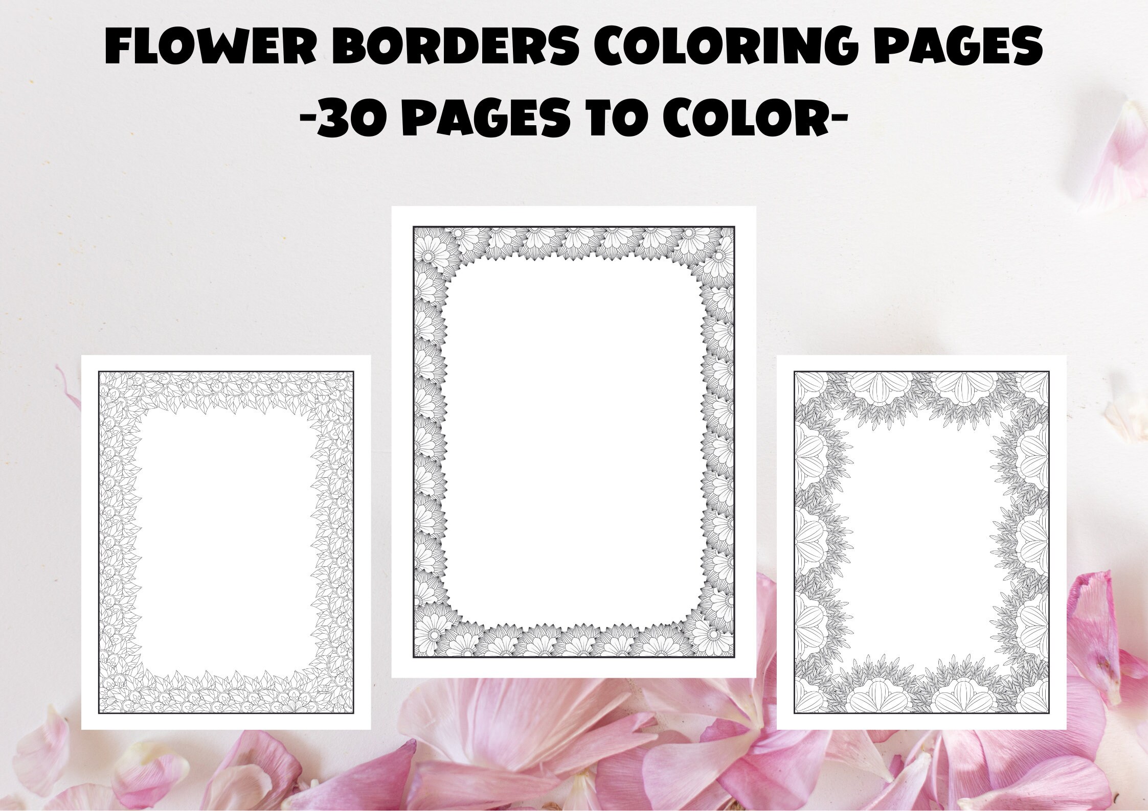 Flower borders coloring pages beautiful flowers borders coloring book stress relieving flower designs for relaxation