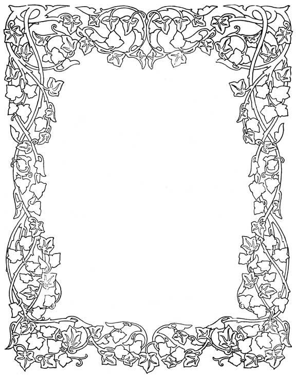 Flower borders printable coloring pages clip art borders coloring pages