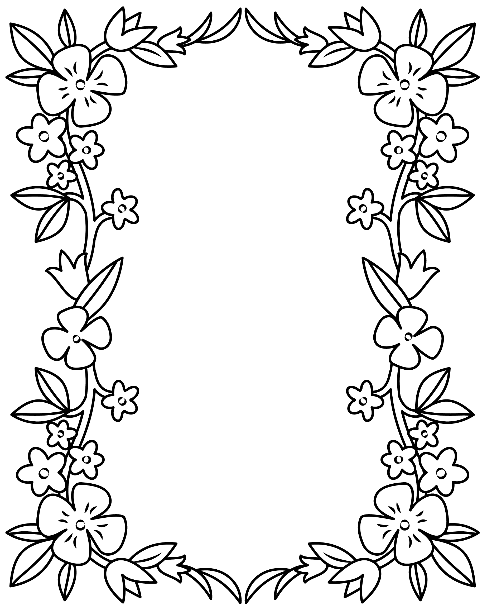 Floral border printable template free printable papercraft templates