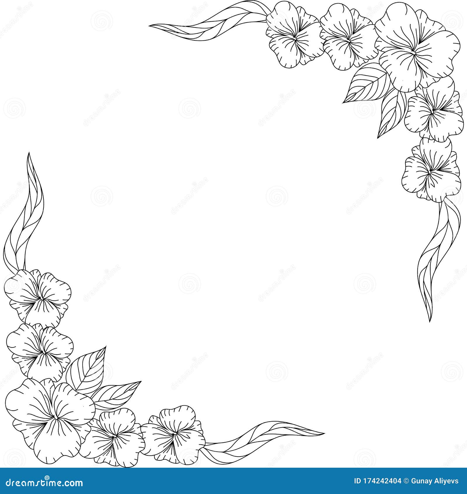 Hand drawn flower isolated simple outline sketch botany illustration for coloring book for flower shop decorative element stock illustration