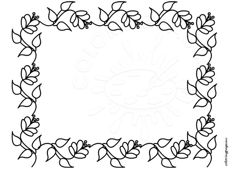 Free mothers day border paper coloring page