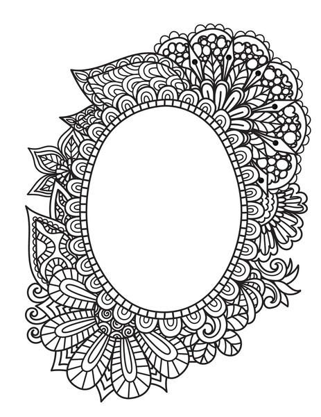 Thousand coloring page floral border royalty