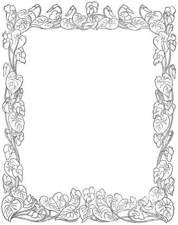 Clip art borders flower border coloring pages