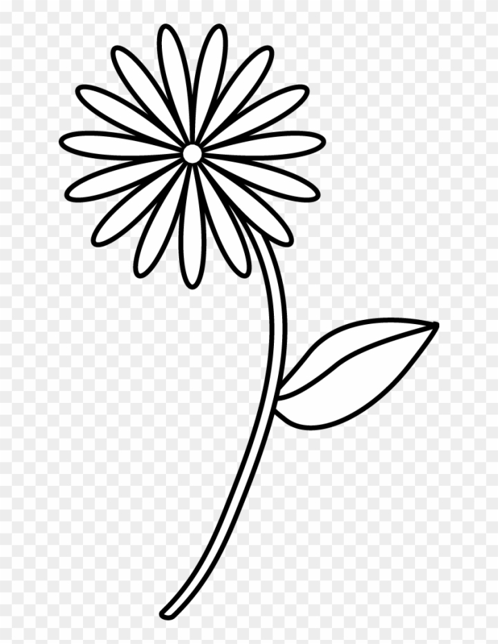 Free simple flower coloring page