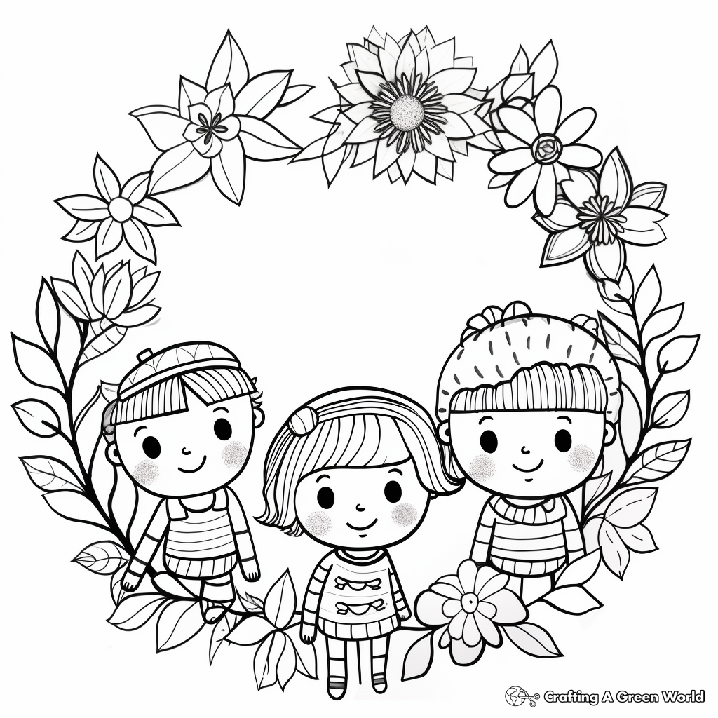 Wreath coloring pages