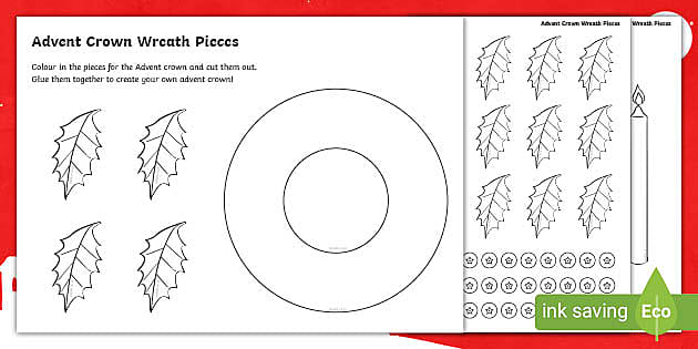 Christmas wreath template printable primary craft resource