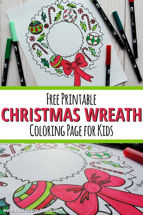 Festive christmas wreath printable