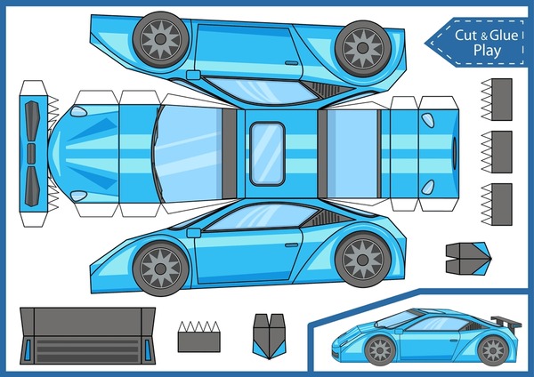 Thousand car paper template royalty
