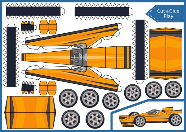 Thousand car paper template royalty