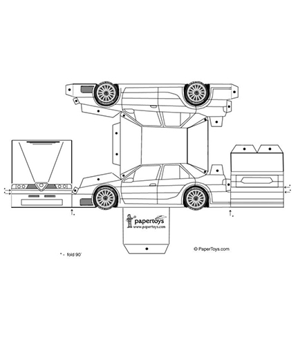 Car paper toys d papercraft models and templates of car