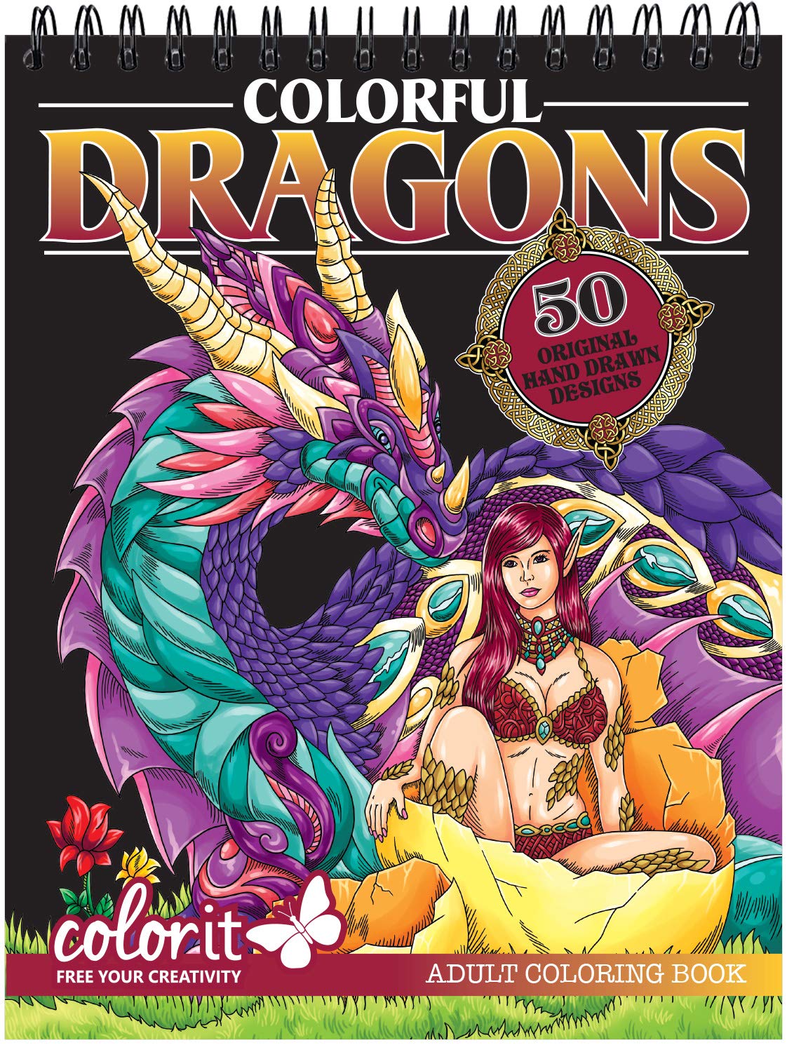 Colorit colorful dragons adult coloring book