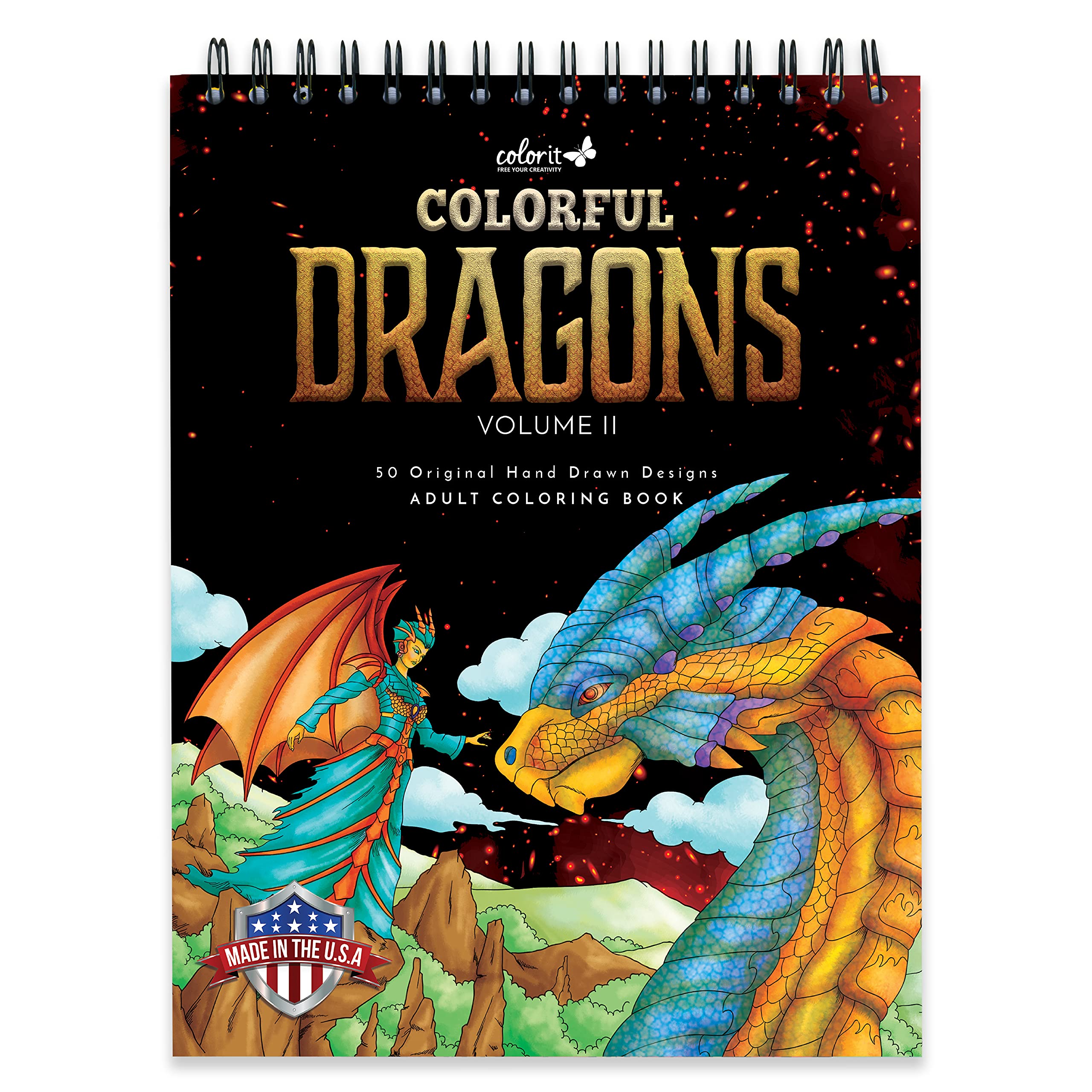 Colorit colorful dragons adult coloring book