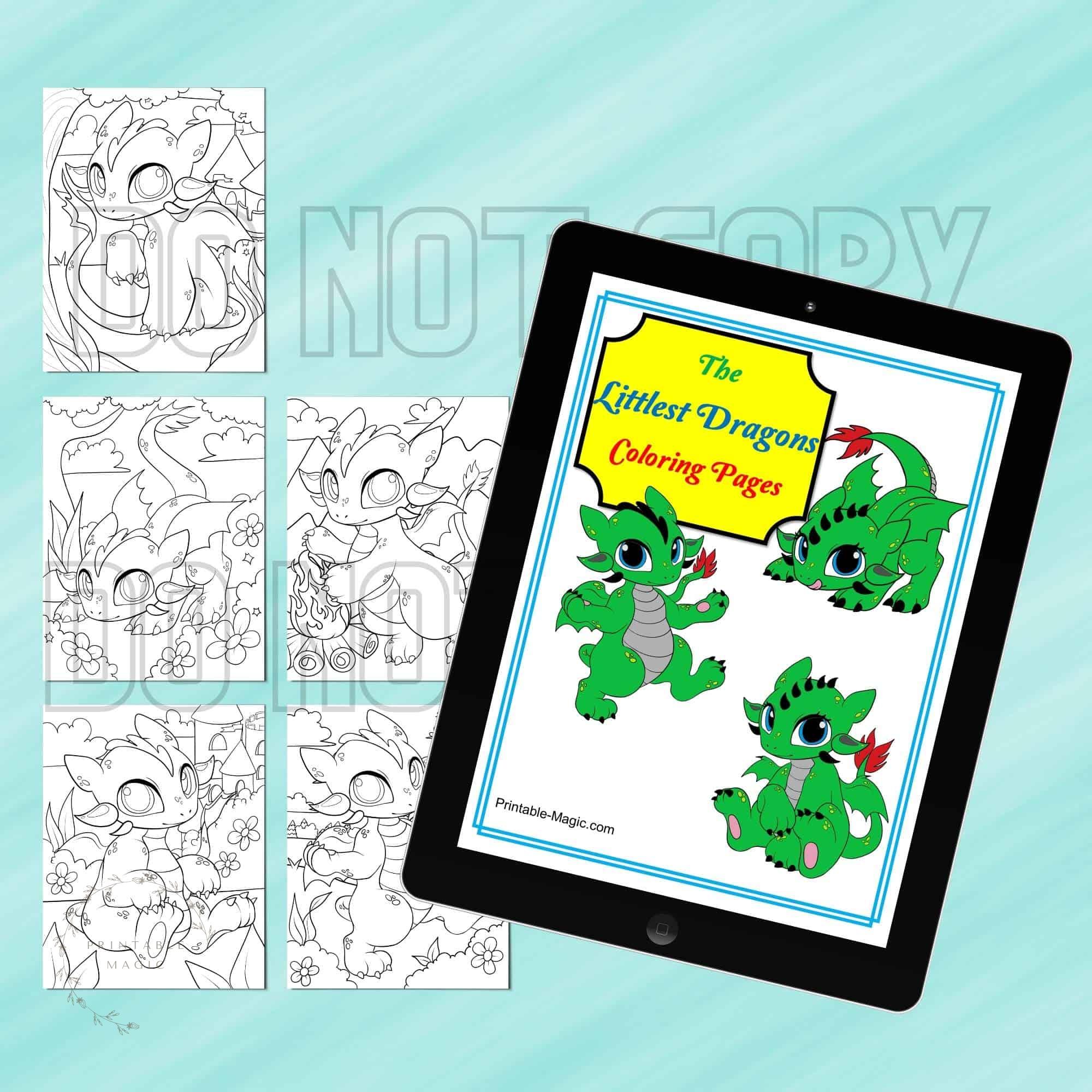 The littlest dragon coloring pages