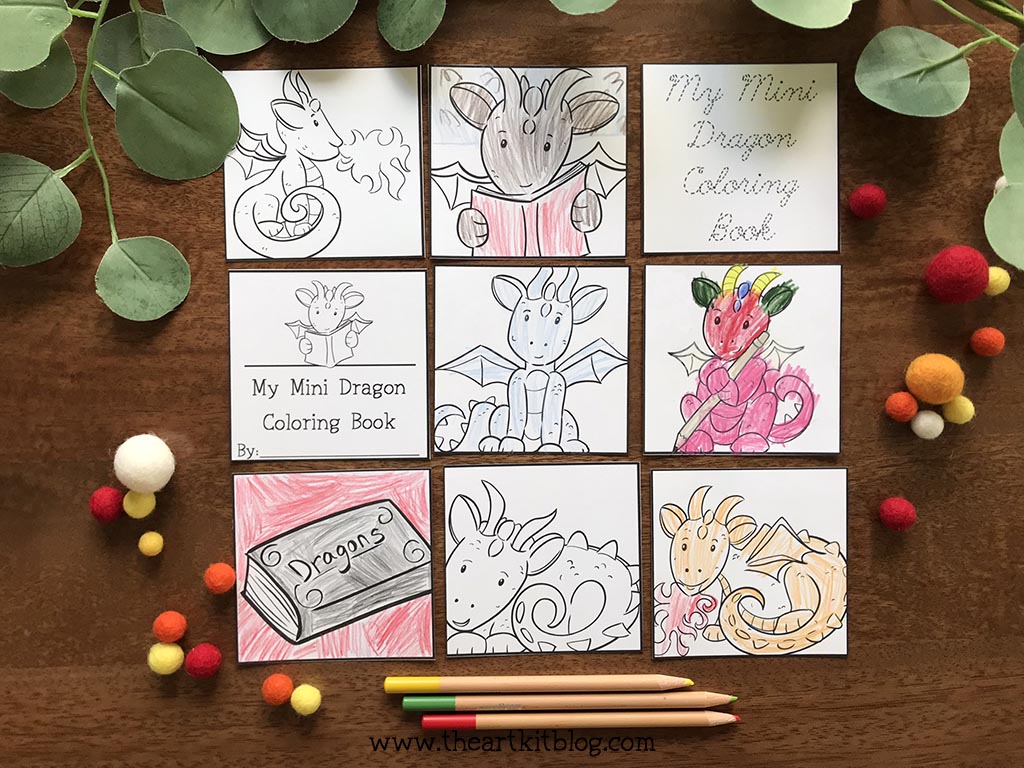 Cute mini dragon coloring pages free printable download â the art kit