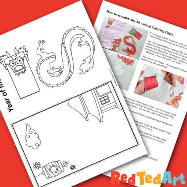 Chinese new year dragon d coloring page