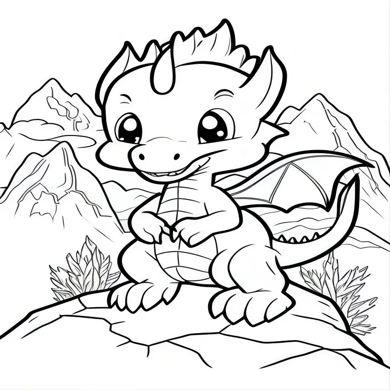 Flying dragon theme childrens coloring book christmas