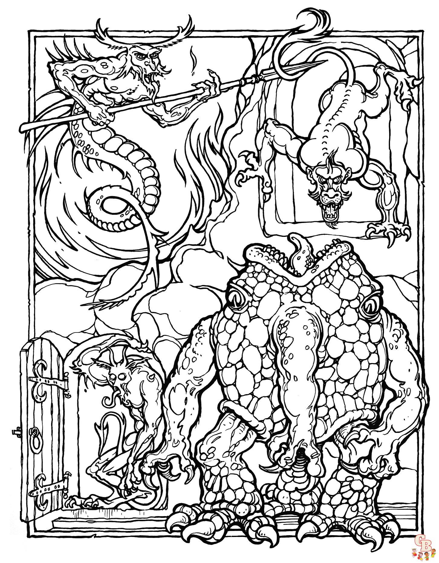 Get creative with dungeons and dragons coloring pages