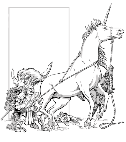 Dnd unicorn coloring page free printable coloring pages