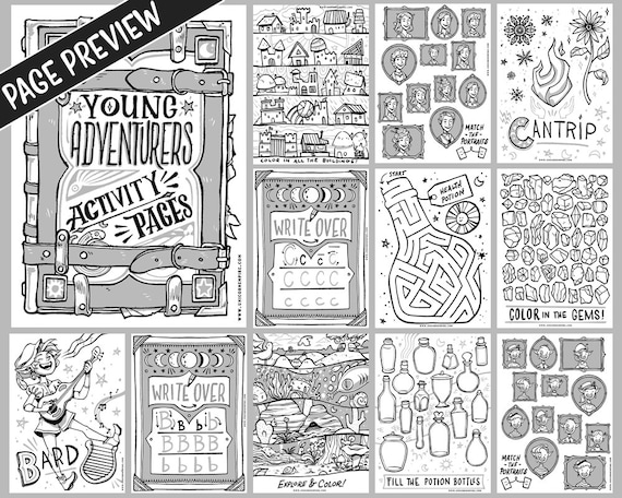 Young adventurers printable activity book dd with kids digital download
