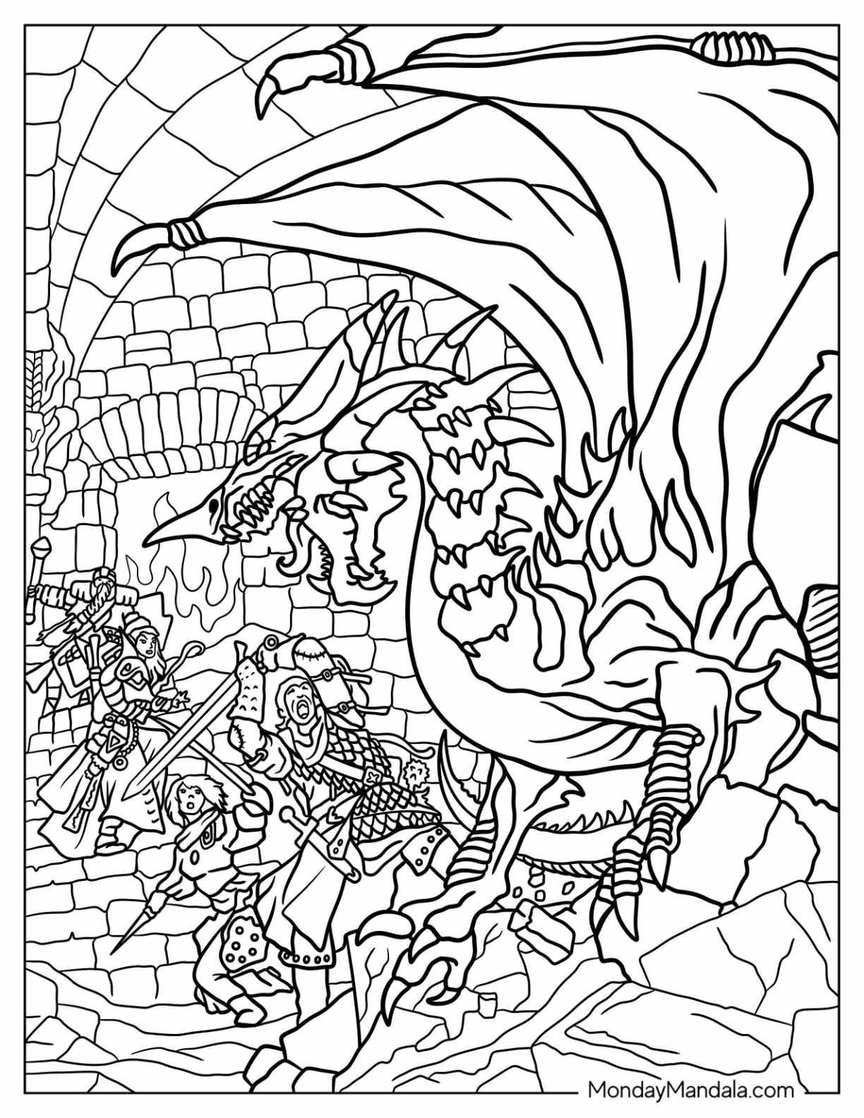 Dungeons dragons coloring pages free printables