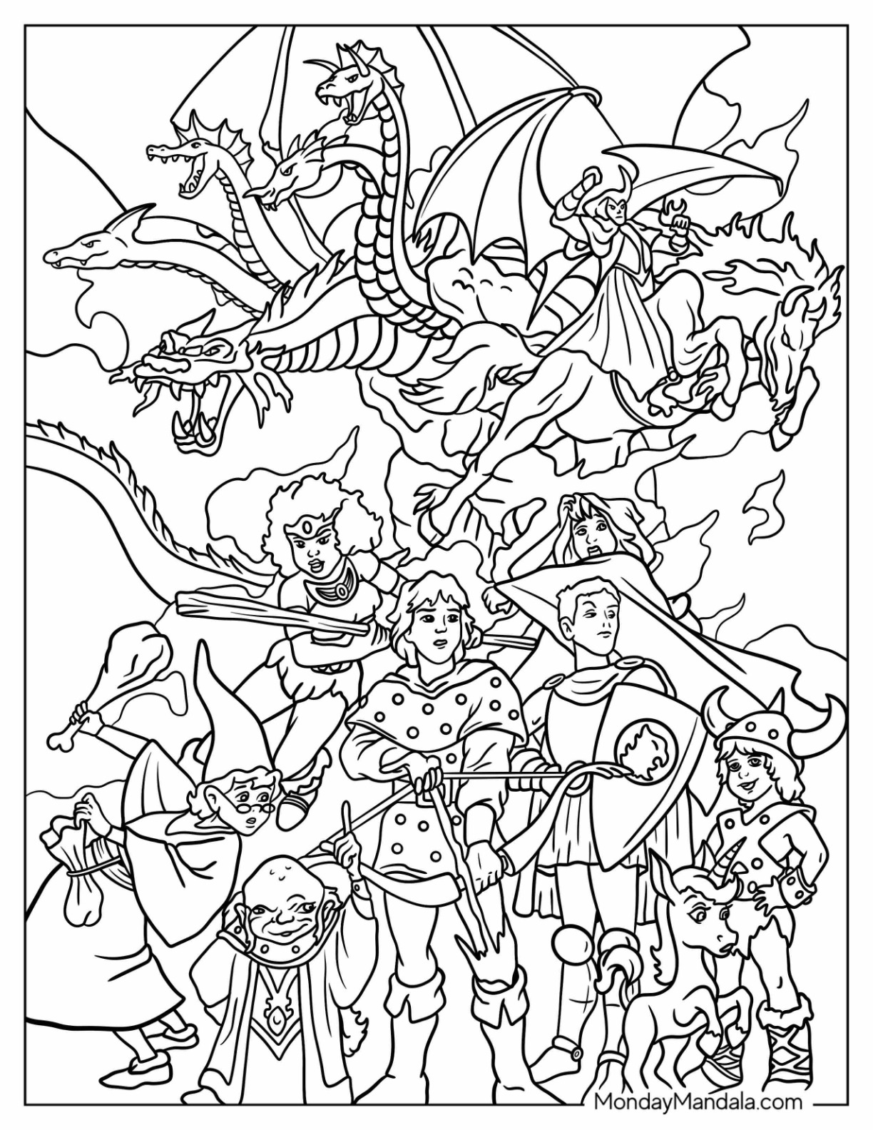 Dungeons dragons coloring pages free printables