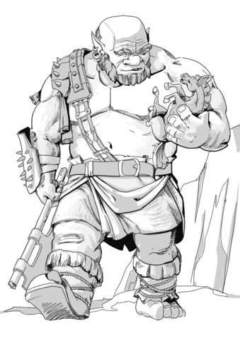 Dnd ogre coloring page free printable coloring pages