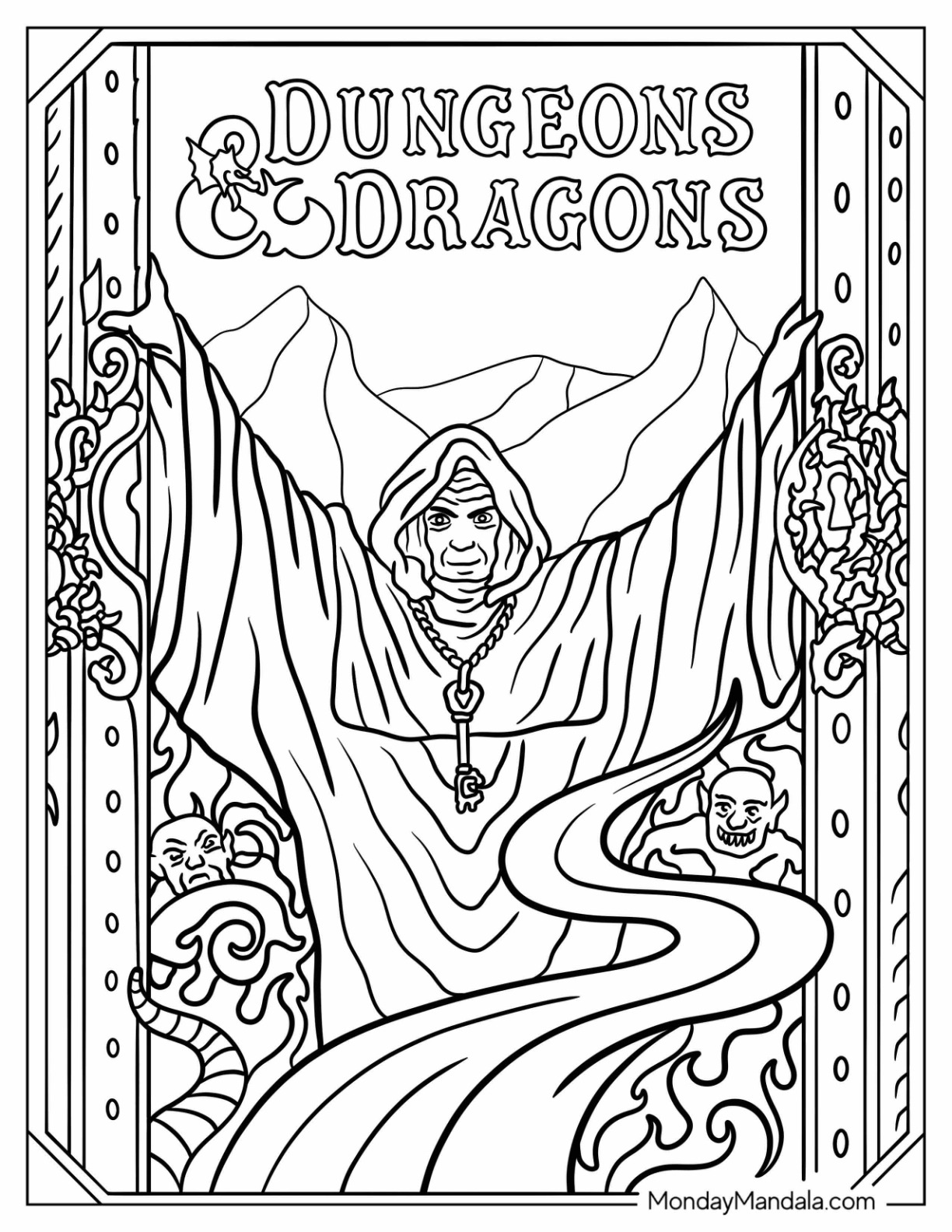 Dungeons dragons coloring pages free printables