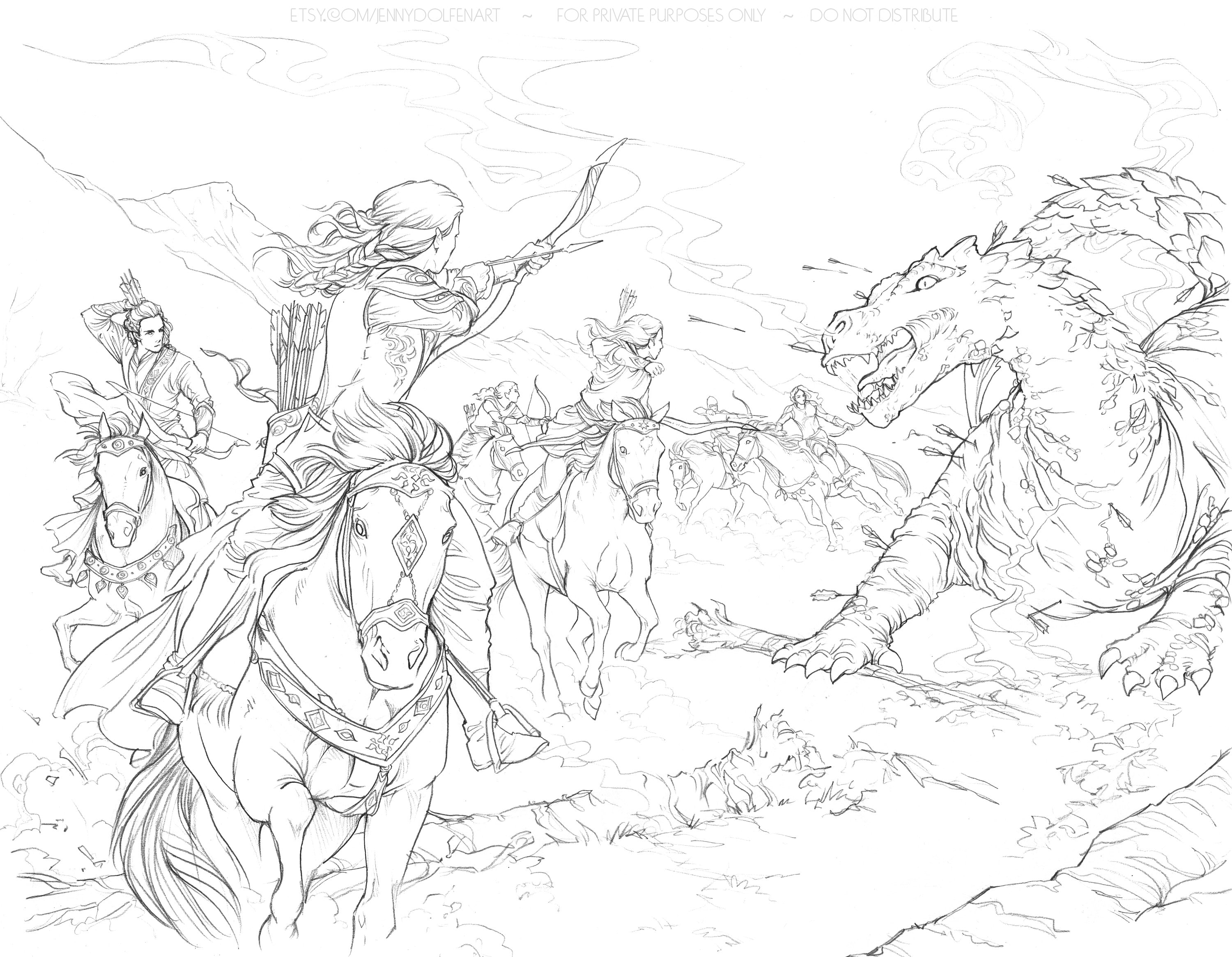 Coloring page then fingon rode against him