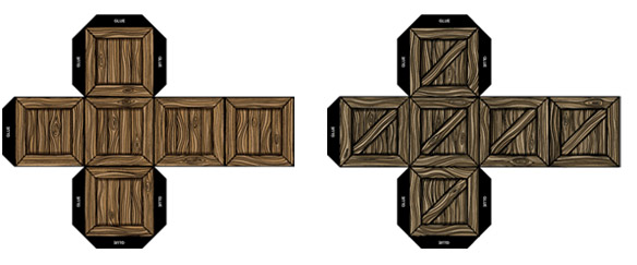 D paper wooden crates papercraft objects and paper miniatures